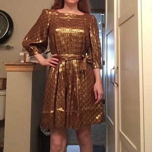 DKNY gold silk dress